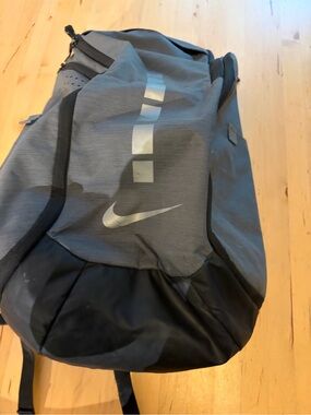 Nike Gray and Black Men's Sports Backpack with Reflective Logo